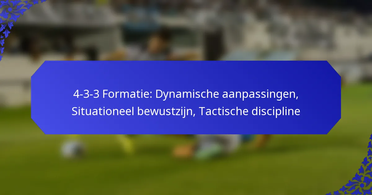 4-3-3 Formatie: Dynamische aanpassingen, Situationeel bewustzijn, Tactische discipline