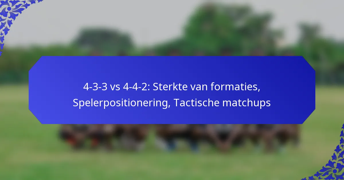 4-3-3 vs 4-4-2: Sterkte van formaties, Spelerpositionering, Tactische matchups