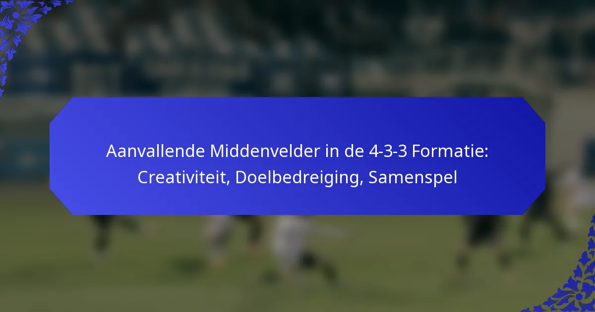 Aanvallende Middenvelder in de 4-3-3 Formatie: Creativiteit, Doelbedreiging, Samenspel