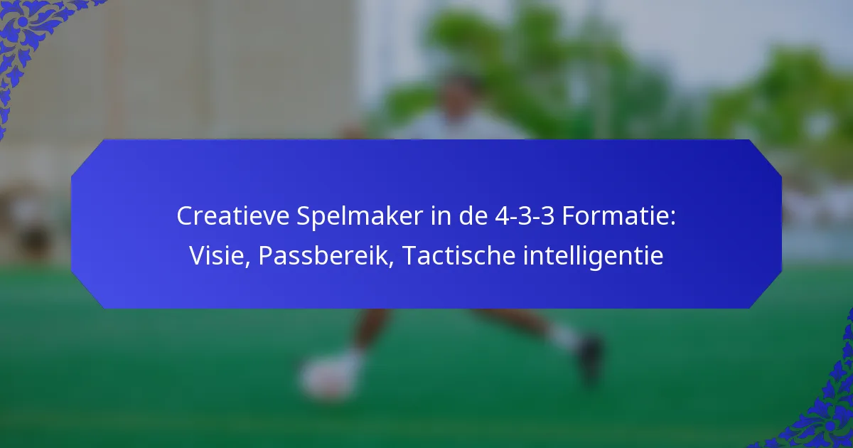 Creatieve Spelmaker in de 4-3-3 Formatie: Visie, Passbereik, Tactische intelligentie